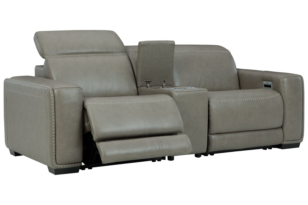 Correze Gray 3-Piece Power Reclining Loveseat from Ashley Furniture - Luna Furniture