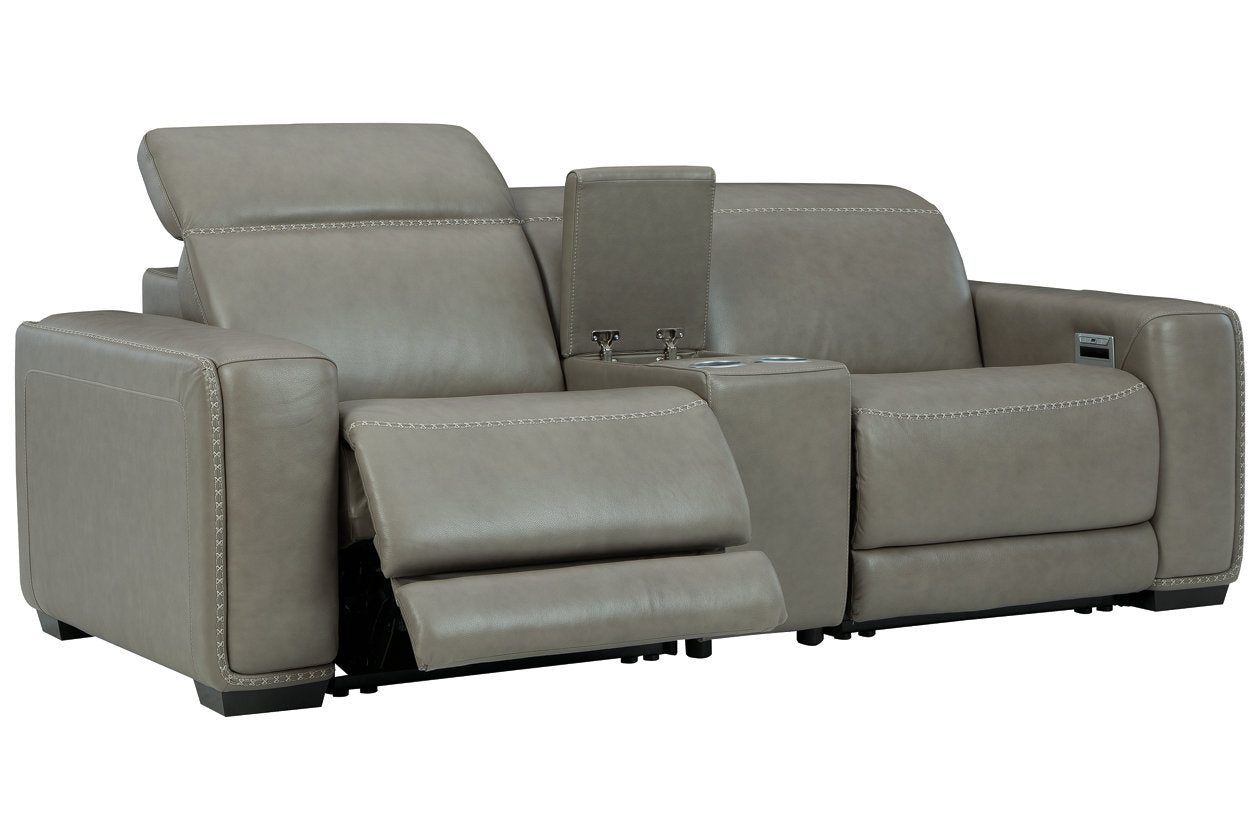Correze Gray 3-Piece Power Reclining Loveseat from Ashley Furniture - Luna Furniture