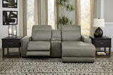 Correze Gray 3-Piece Power Reclining Sectional with Chaise from Ashley - Luna Furniture