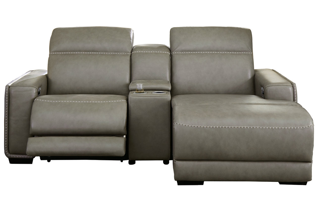 Correze Gray 3-Piece Power Reclining Sectional with Chaise from Ashley - Luna Furniture