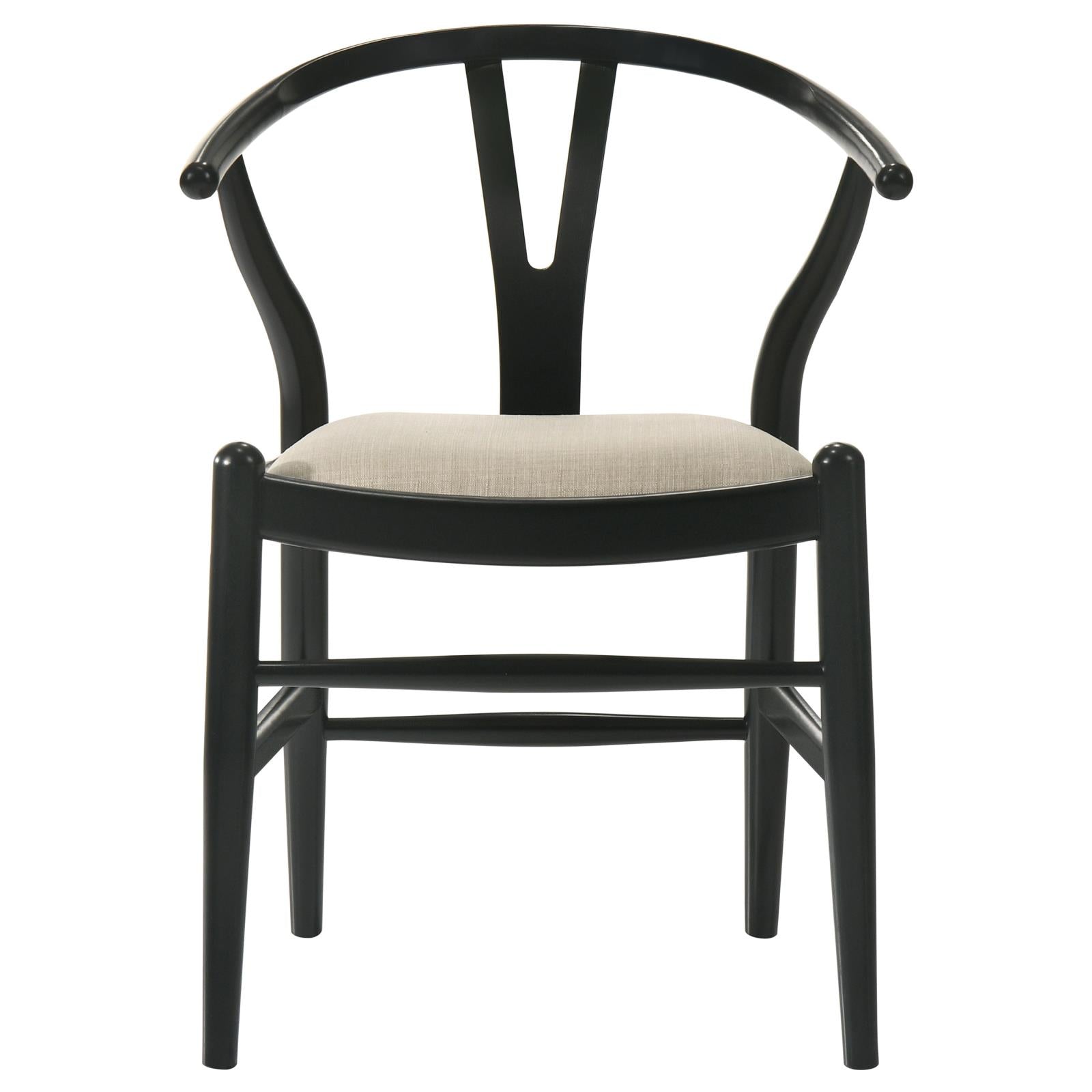 Cortona Black and Beige Danish Y-Shaped Back Wishbone Dining Side Chair, Set of 2 from Coaster - Luna Furniture