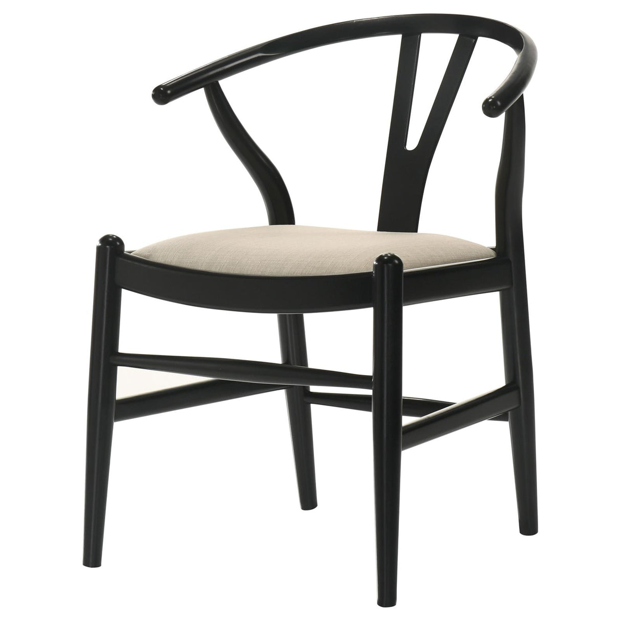 Cortona Black and Beige Danish Y-Shaped Back Wishbone Dining Side Chair, Set of 2 from Coaster - Luna Furniture