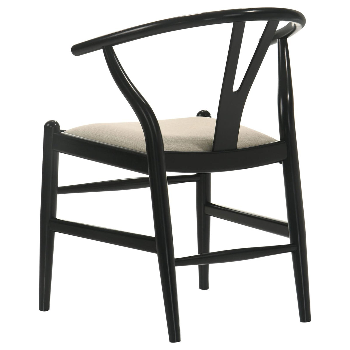 Cortona Black and Beige Danish Y-Shaped Back Wishbone Dining Side Chair, Set of 2 from Coaster - Luna Furniture