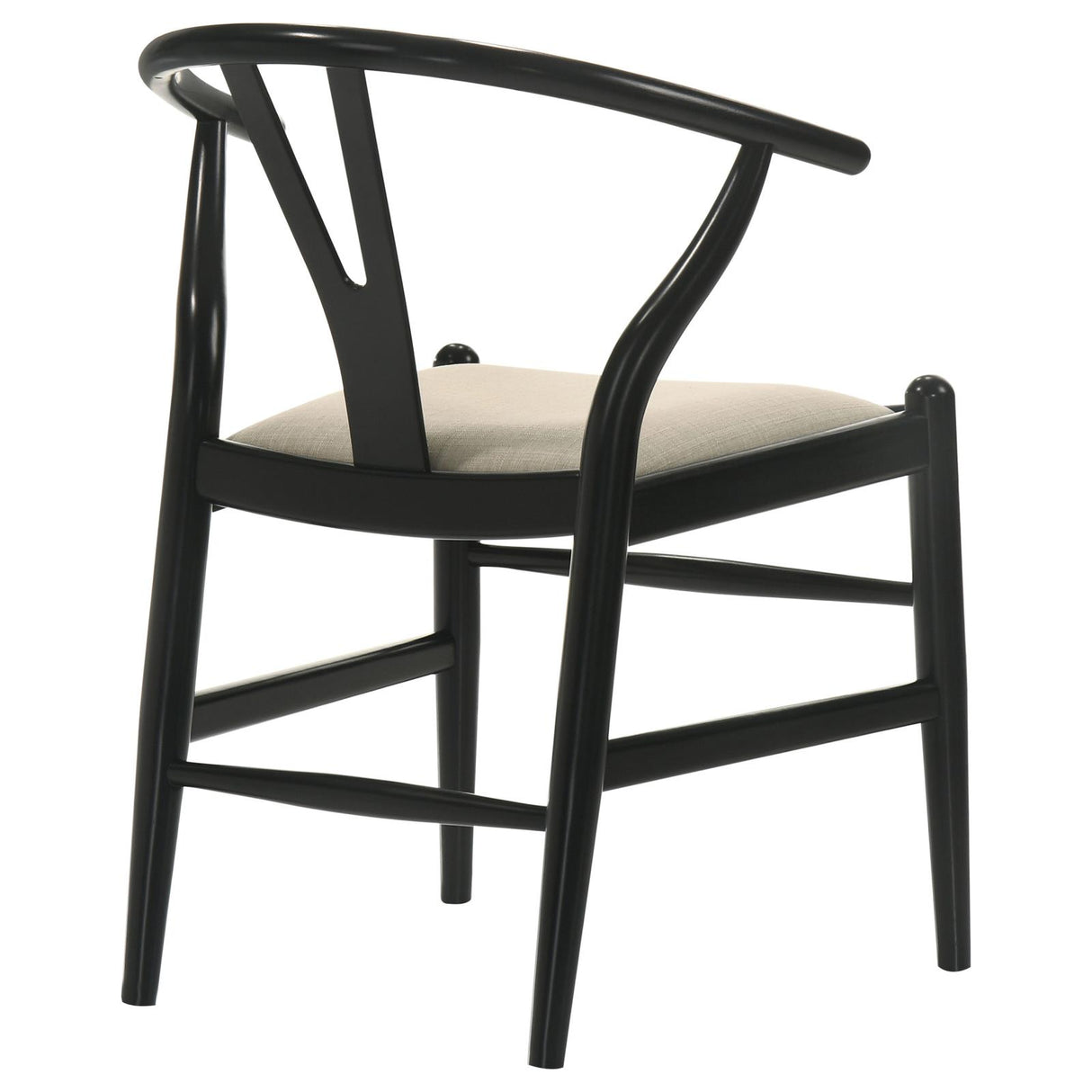 Cortona Black and Beige Danish Y-Shaped Back Wishbone Dining Side Chair, Set of 2 from Coaster - Luna Furniture