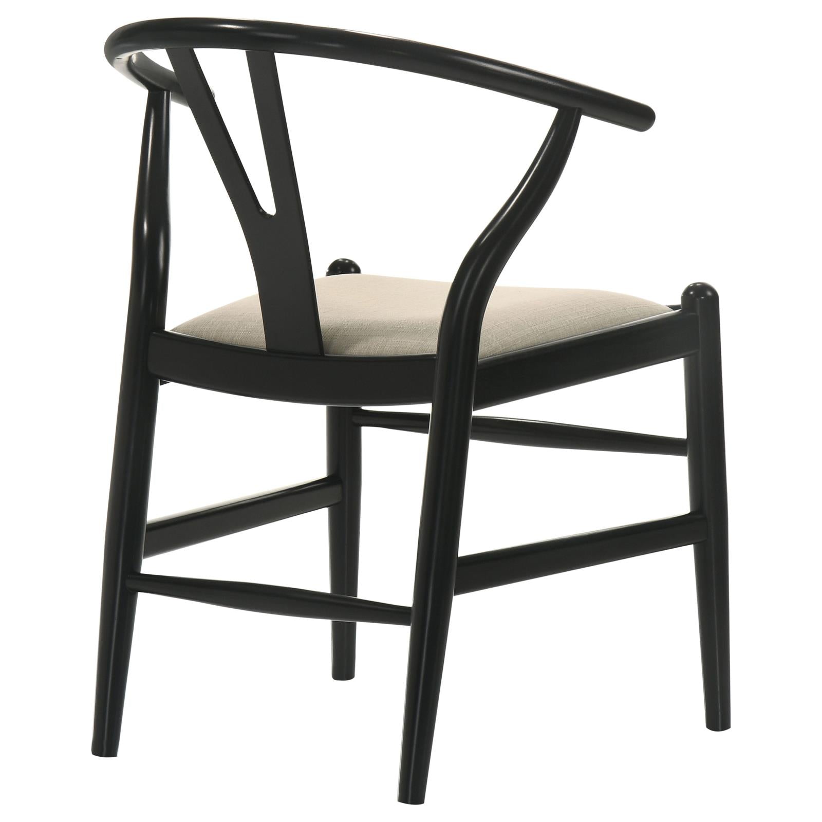 Cortona Black and Beige Danish Y-Shaped Back Wishbone Dining Side Chair, Set of 2 from Coaster - Luna Furniture