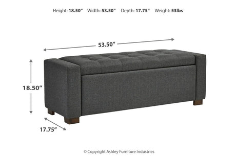Cortwell Gray Storage Bench from Ashley - Luna Furniture