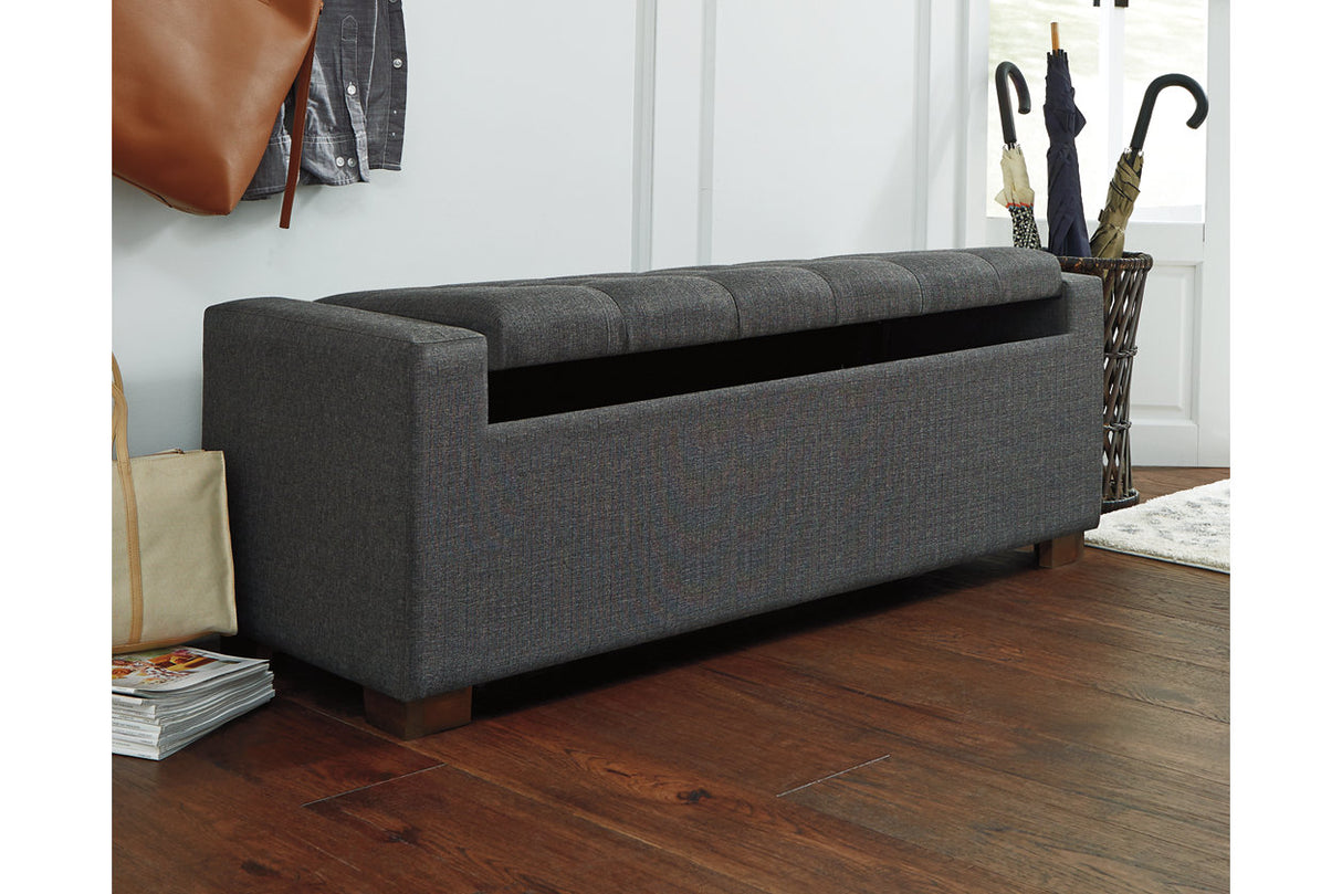 Cortwell Gray Storage Bench from Ashley - Luna Furniture