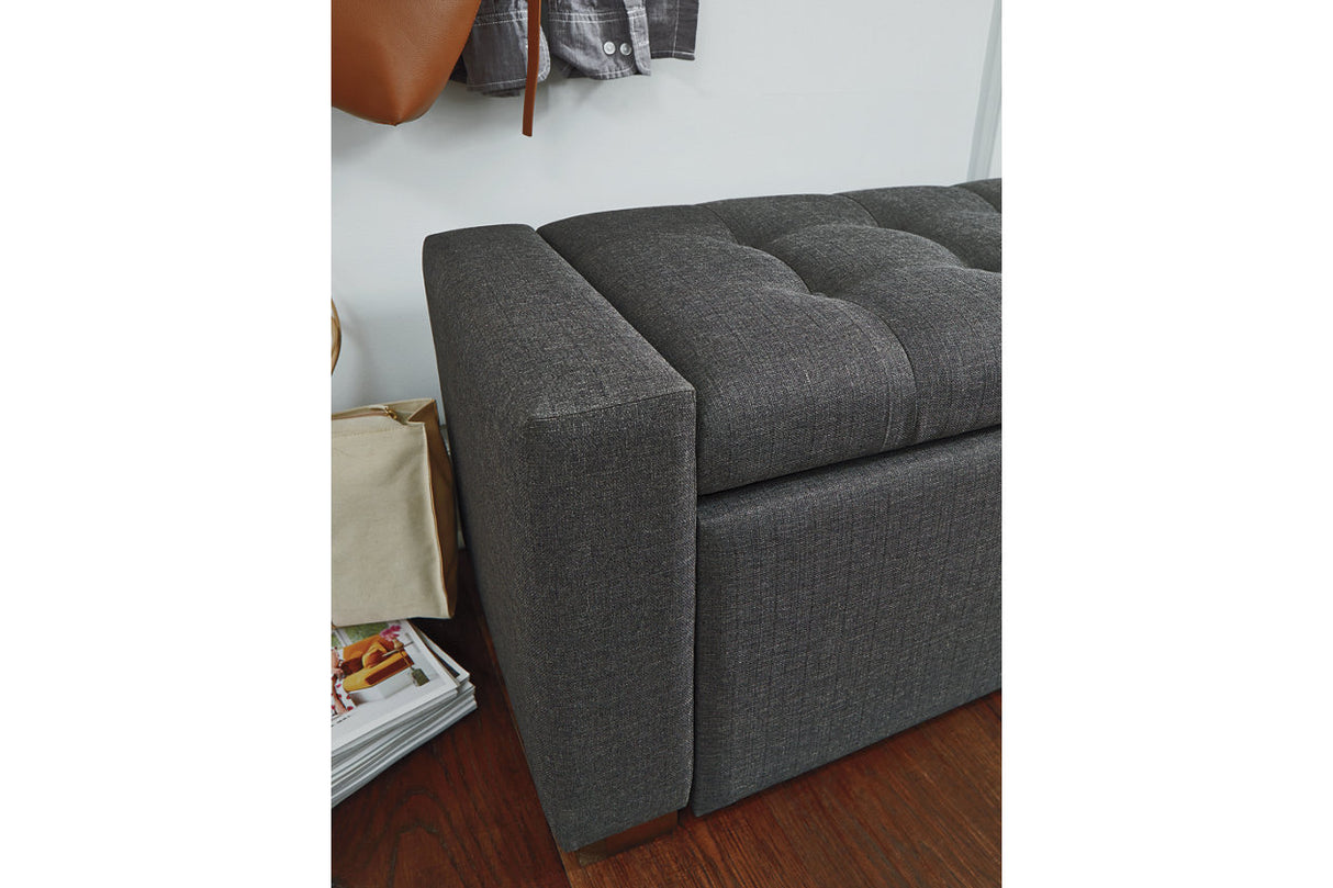 Cortwell Gray Storage Bench from Ashley - Luna Furniture