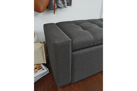 Cortwell Gray Storage Bench from Ashley - Luna Furniture