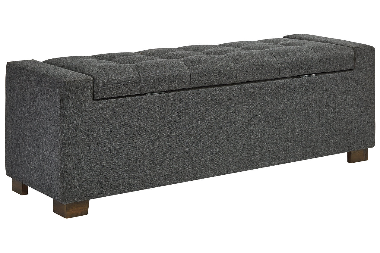 Cortwell Gray Storage Bench from Ashley - Luna Furniture