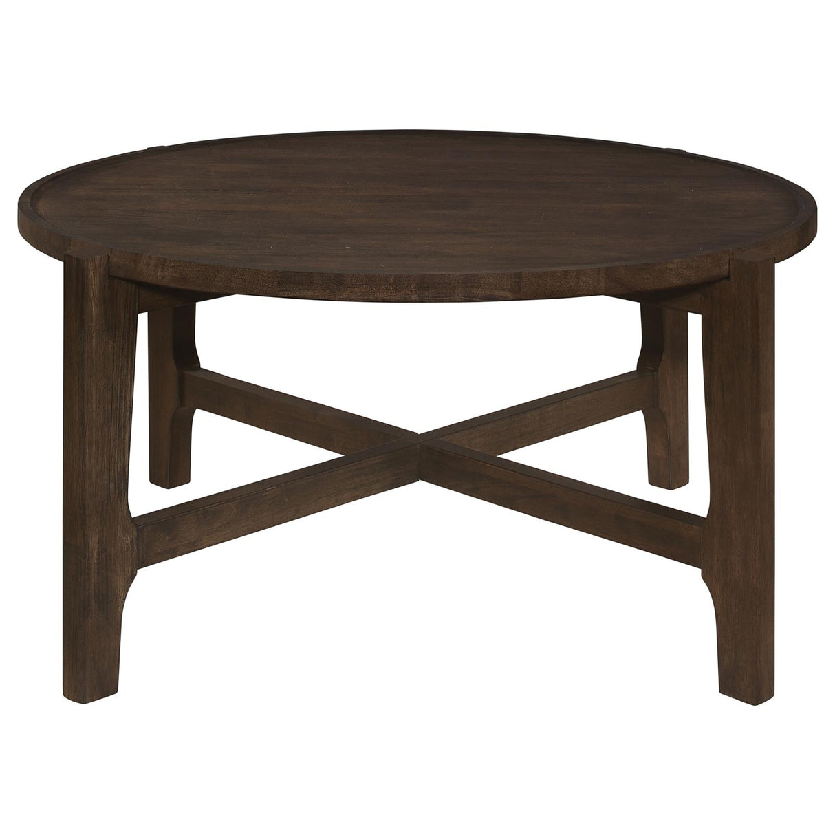 Cota Dark Brown Round Solid Wood Coffee Table from Coaster - Luna Furniture