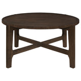 Cota Dark Brown Round Solid Wood Coffee Table from Coaster - Luna Furniture