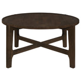 Cota Dark Brown Round Solid Wood Coffee Table from Coaster - Luna Furniture