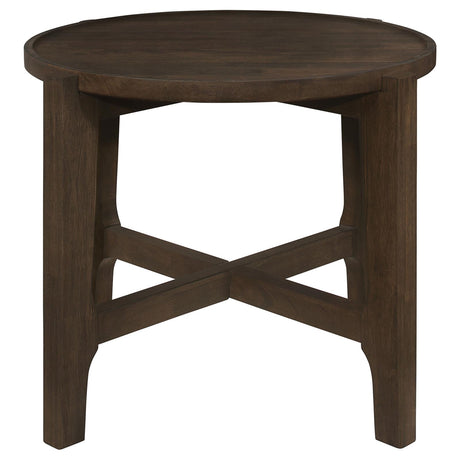 Cota Dark Brown Round Solid Wood End Table from Coaster - Luna Furniture