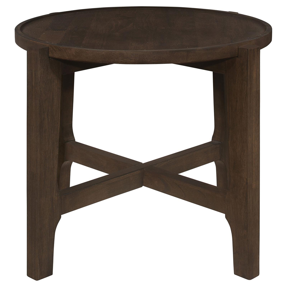 Cota Dark Brown Round Solid Wood End Table from Coaster - Luna Furniture