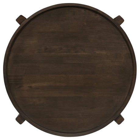 Cota Dark Brown Round Solid Wood End Table from Coaster - Luna Furniture
