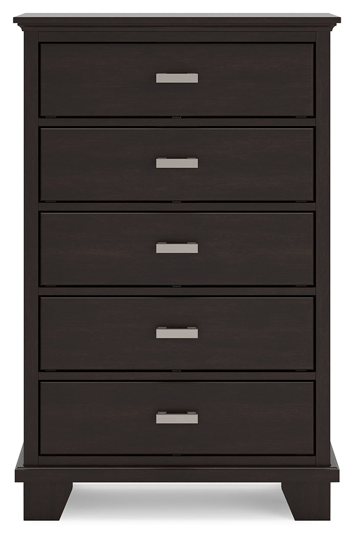 Covetown Dark Brown Chest of Drawers - Luna Furniture