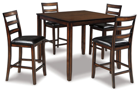 Coviar Brown 5-Piece Counter Height Set from Ashley - Luna Furniture