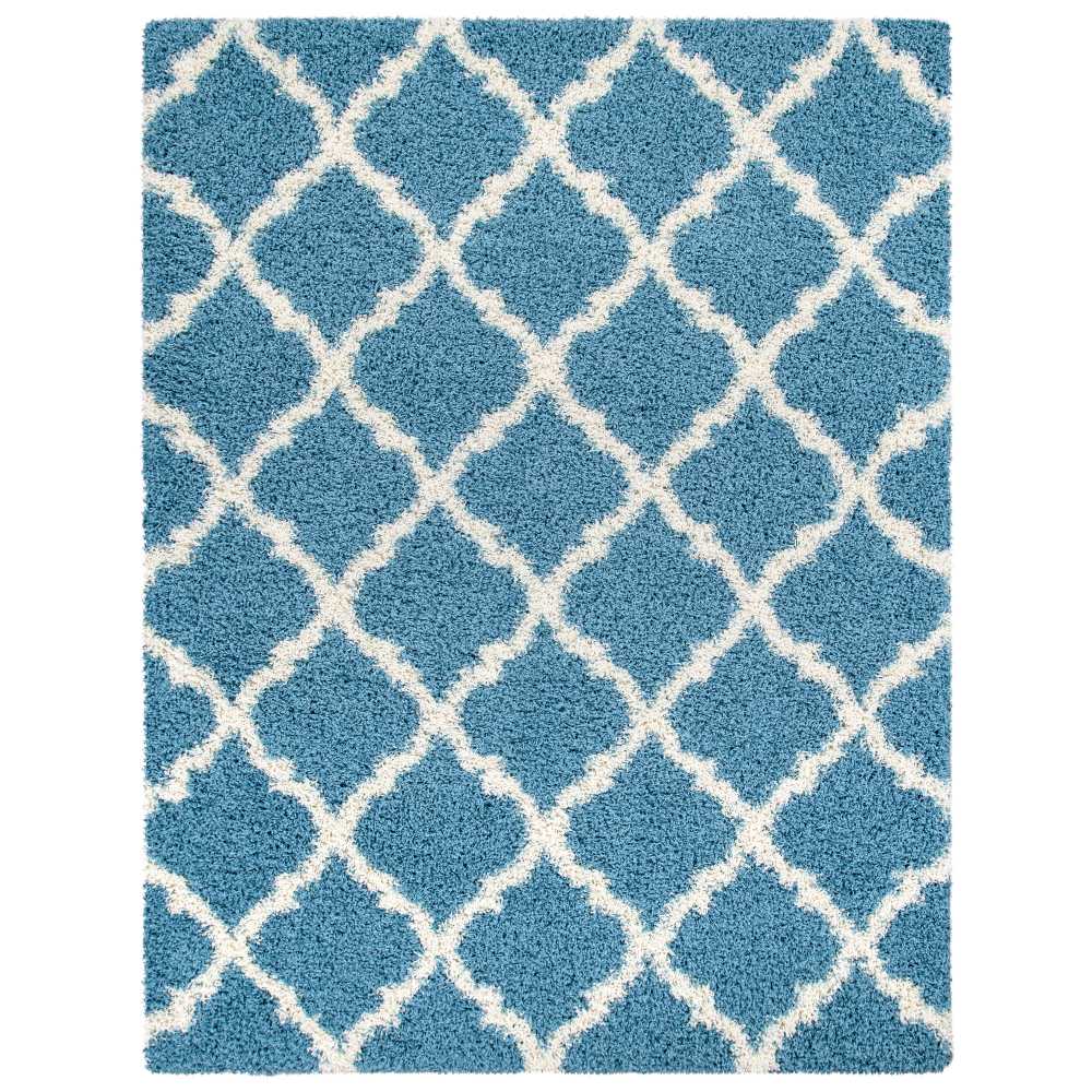 Cozy Moroccan Trellis Turquoise Shaggy Area Rug - 8X10 from Nova Furniture - Luna Furniture
