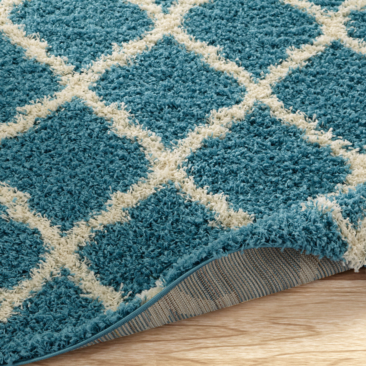 Cozy Moroccan Trellis Turquoise Shaggy Area Rug - 8X10 from Nova Furniture - Luna Furniture