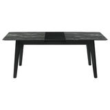 Crestmont Gray Rectangular Faux Marble Top Dining Table with and 16" Self-Storing Extension Leaf from Coaster - Luna Furniture