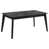 Crestmont Gray Rectangular Faux Marble Top Dining Table with and 16" Self-Storing Extension Leaf from Coaster - Luna Furniture