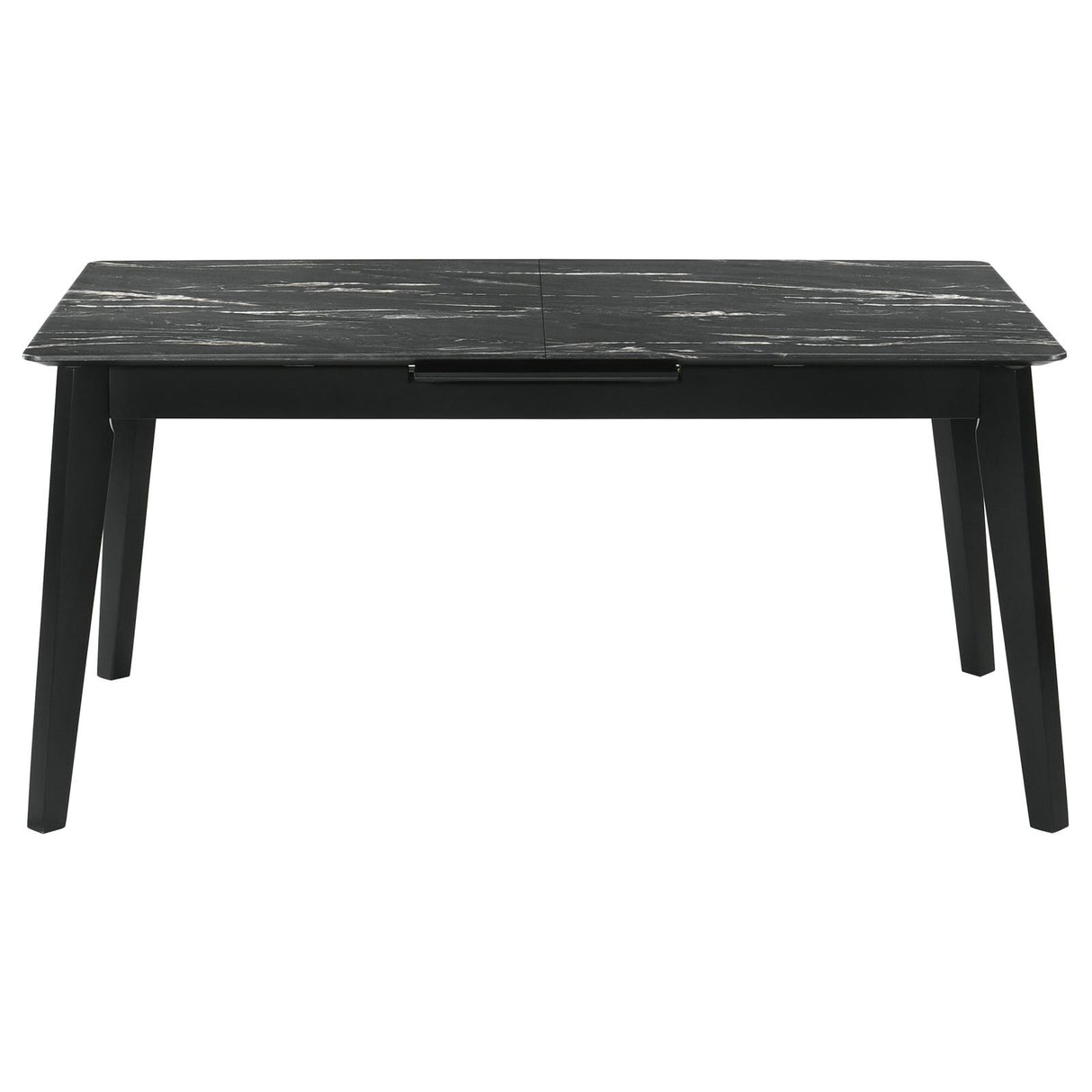 Crestmont Gray Rectangular Faux Marble Top Dining Table with and 16" Self-Storing Extension Leaf from Coaster - Luna Furniture
