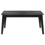 Crestmont Gray Rectangular Faux Marble Top Dining Table with and 16" Self-Storing Extension Leaf from Coaster - Luna Furniture