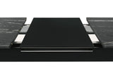 Crestmont Gray Rectangular Faux Marble Top Dining Table with and 16" Self-Storing Extension Leaf from Coaster - Luna Furniture