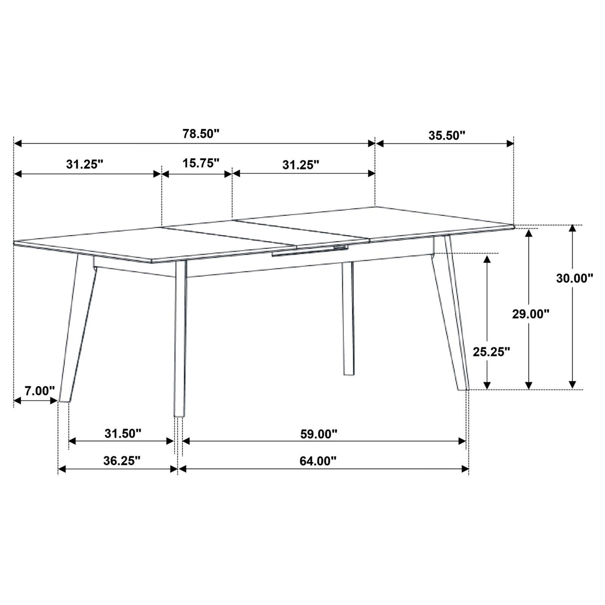 Crestmont Gray Rectangular Faux Marble Top Dining Table with and 16" Self-Storing Extension Leaf from Coaster - Luna Furniture
