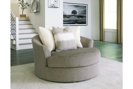 Creswell Stone Oversized Swivel Accent Chair from Ashley - Luna Furniture