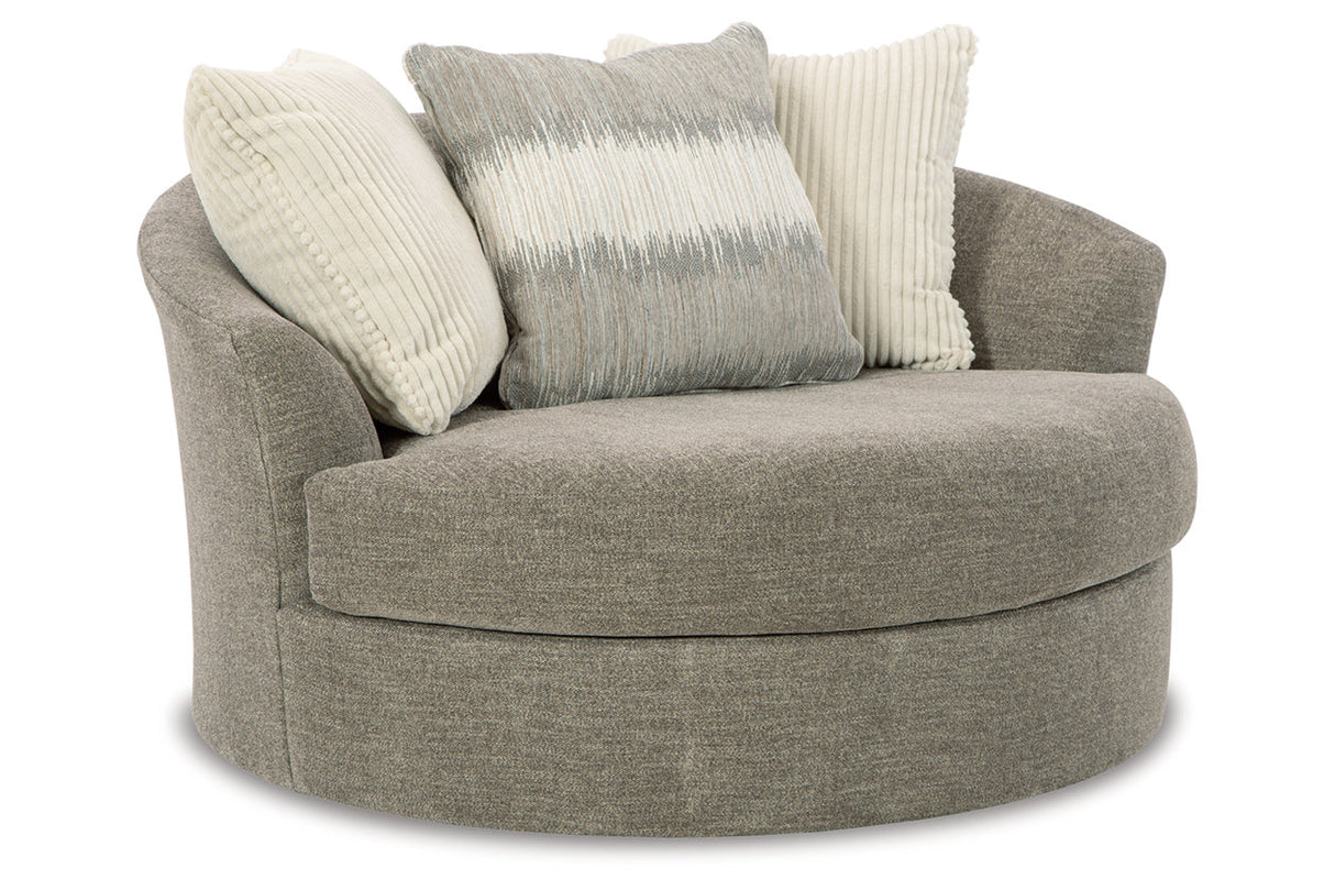 Creswell Stone Oversized Swivel Accent Chair from Ashley - Luna Furniture