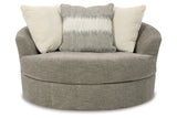 Creswell Stone Oversized Swivel Accent Chair from Ashley - Luna Furniture