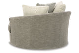 Creswell Stone Oversized Swivel Accent Chair from Ashley - Luna Furniture