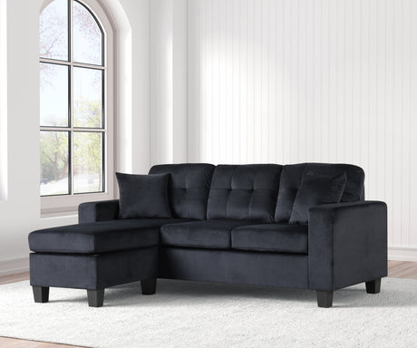 Cris Black Reversible Sectional from Happy Homes - Luna Furniture
