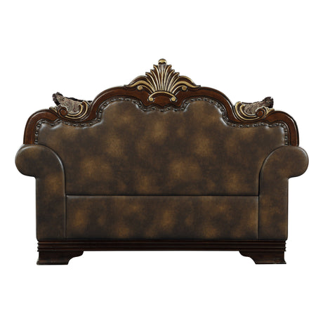 Croydon Dark Cherry Loveseat from Homelegance - Luna Furniture
