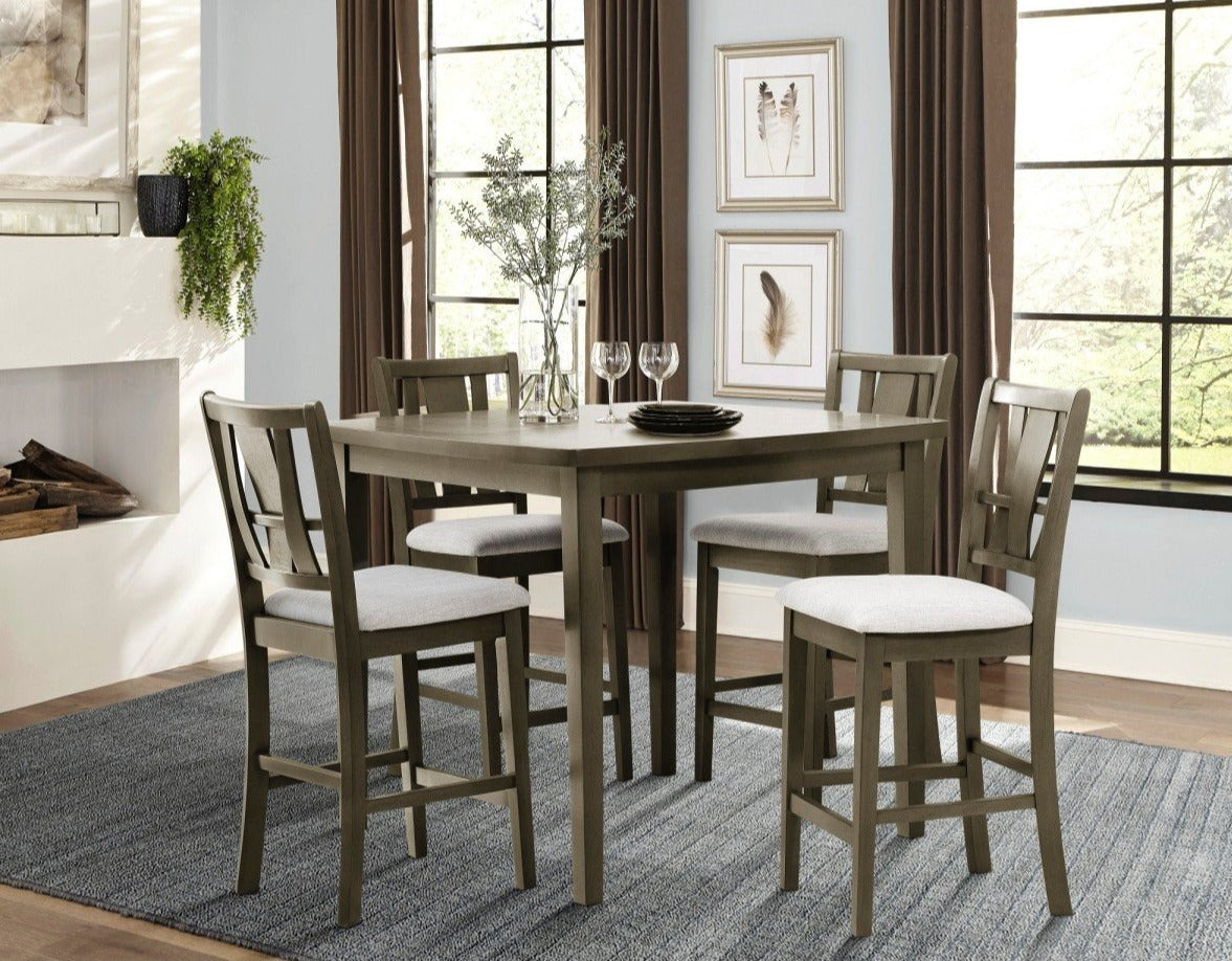 Cruz Gray Mindy 5-Piece Counter Height Set from Homelegance - Luna Furniture