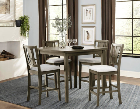 Cruz Gray Mindy 5-Piece Counter Height Set from Homelegance - Luna Furniture