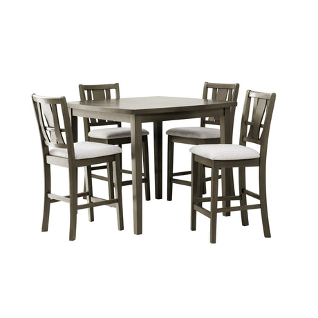 Cruz Gray Mindy 5-Piece Counter Height Set from Homelegance - Luna Furniture