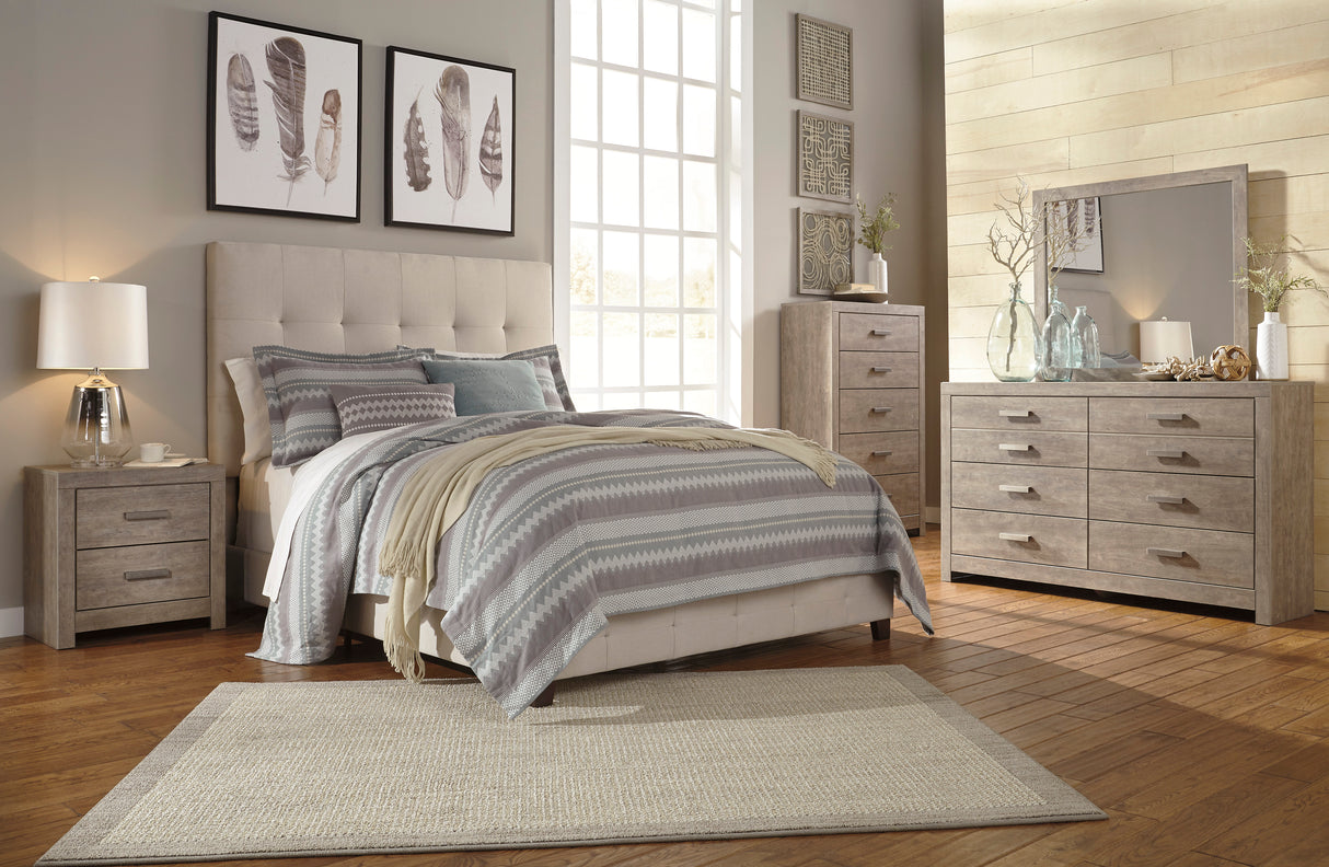 Culverbach Gray Upholstered Panel Bedroom Set from Ashley - Luna Furniture