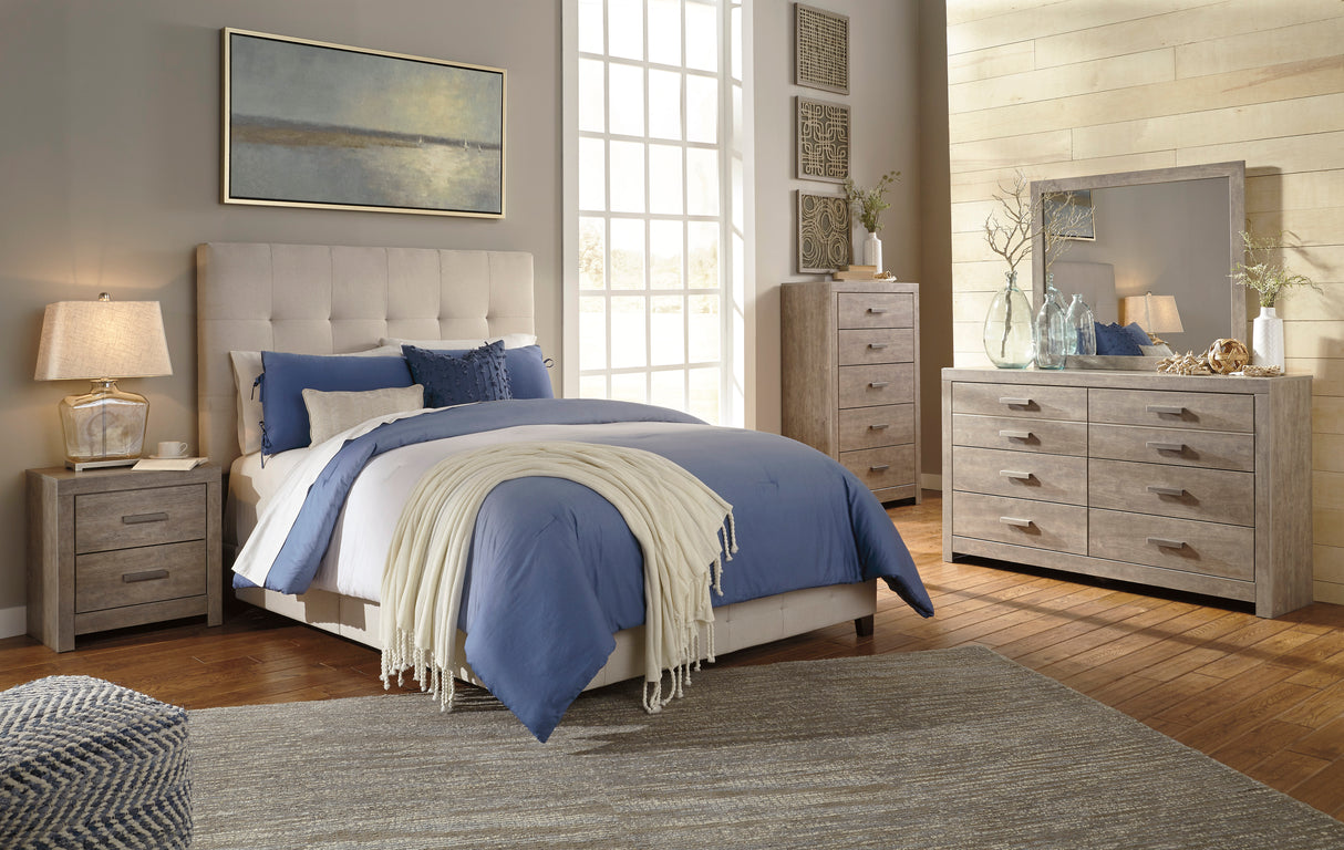 Culverbach Gray Upholstered Panel Bedroom Set from Ashley - Luna Furniture
