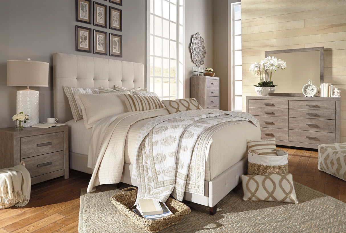 Culverbach Gray Upholstered Panel Bedroom Set from Ashley - Luna Furniture