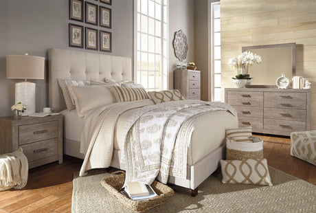 Culverbach Gray Upholstered Panel Bedroom Set from Ashley - Luna Furniture