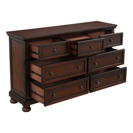 Cumberland Brown Cherry Sleigh Storage Platform Bedroom Set from Homelegance - Luna Furniture