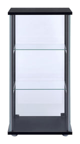 Cyclamen Black and Clear 3-Shelf Glass Curio Cabinet from Coaster - Luna Furniture