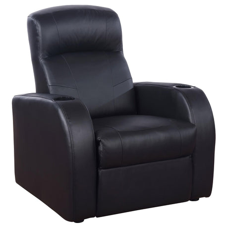 Cyrus Black Home Theater Upholstered Recliner from Coaster - Luna Furniture