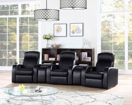 Cyrus Black Home Theater Upholstered Recliner from Coaster - Luna Furniture