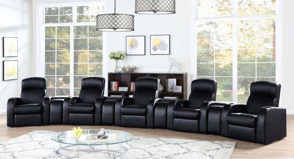 Cyrus Black Home Theater Upholstered Recliner from Coaster - Luna Furniture