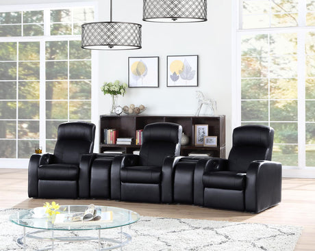 Cyrus Black Upholstered Recliner Living Room Set from Coaster - Luna Furniture