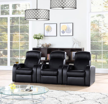 Cyrus Black Upholstered Reclining Living Room Set from Coaster - Luna Furniture